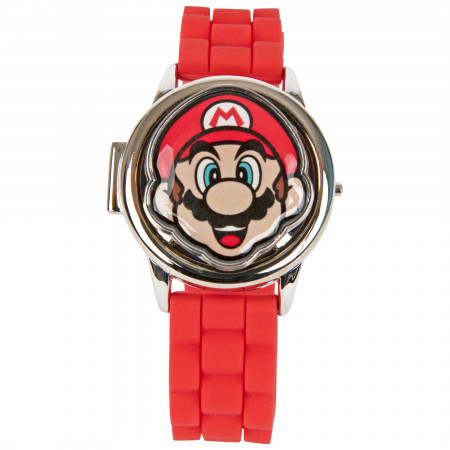 Super Mario Spinning Watch Face Cap LCD Watch with Silicone